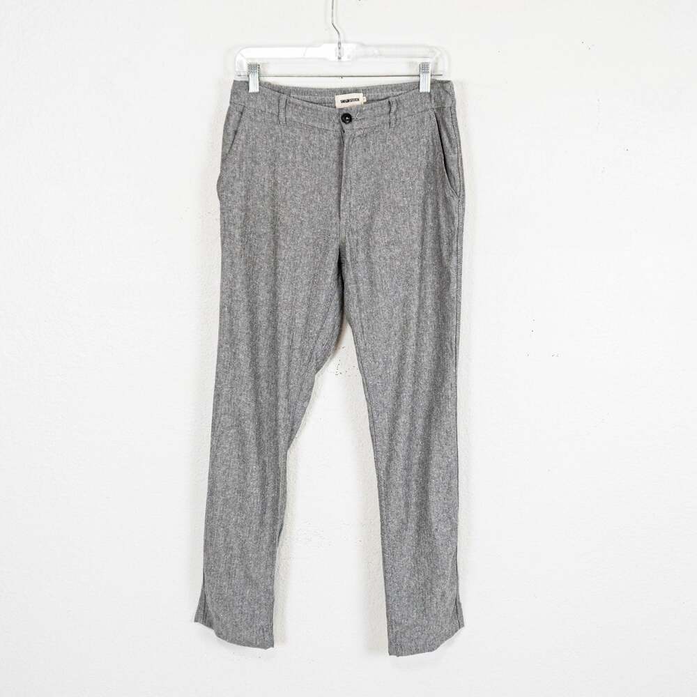 Taylor Stitch The Easy Pant in Charcoal Herringbone Linen Silk Blend 28